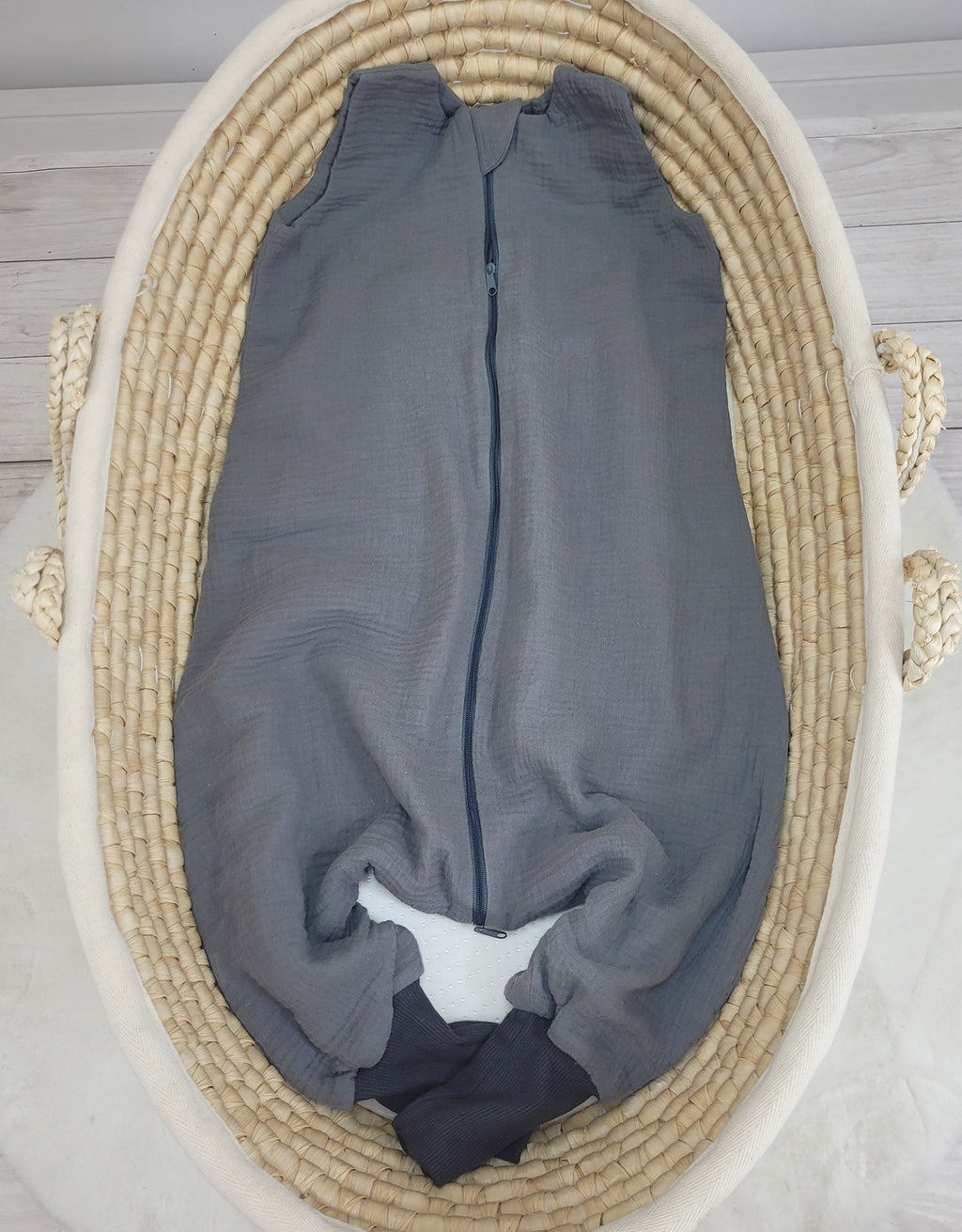 Muslin baby sleeping bag with legs XL 2-4 years for summer TOG 1.0 - anthracite