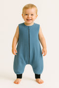 Muslin baby sleeping bag with legs XL 2-4 years for summer TOG 1.0 - pastel blue