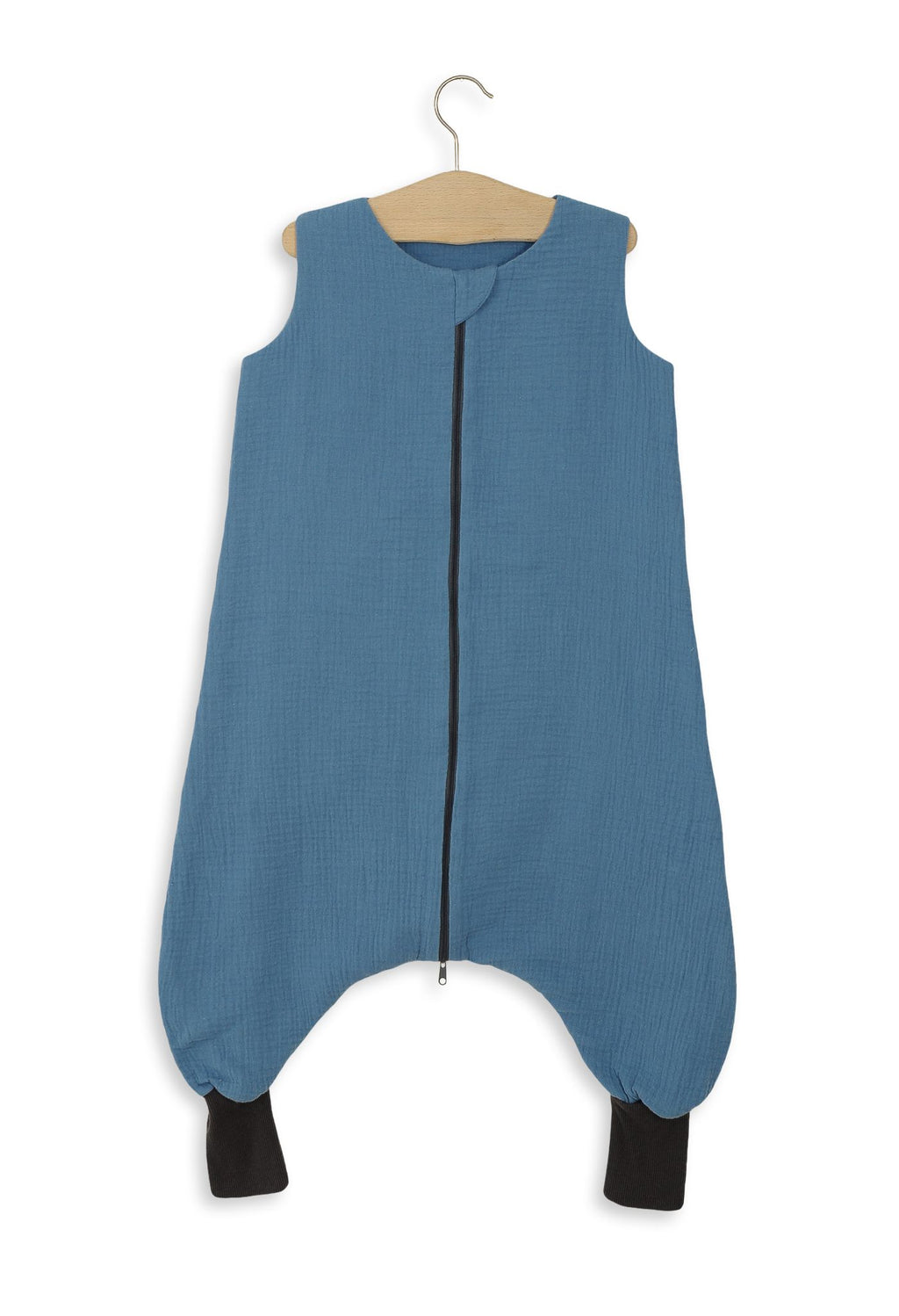 Muslin baby sleeping bag with legs XL 2-4 years for summer TOG 1.0 - pastel blue
