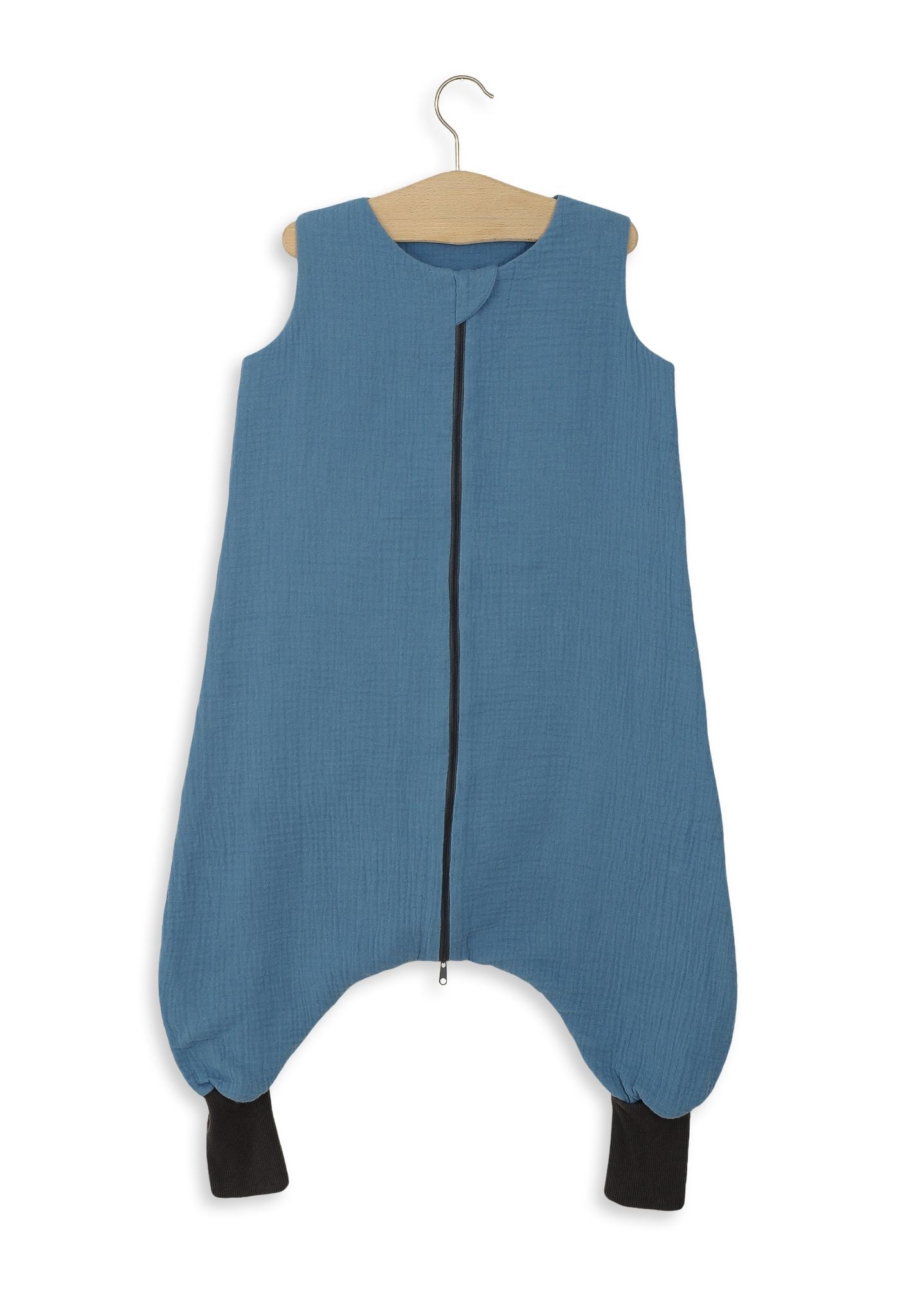 Muslin baby sleeping bag with legs XL 2-4 years for summer TOG 1.0 - pastel blue
