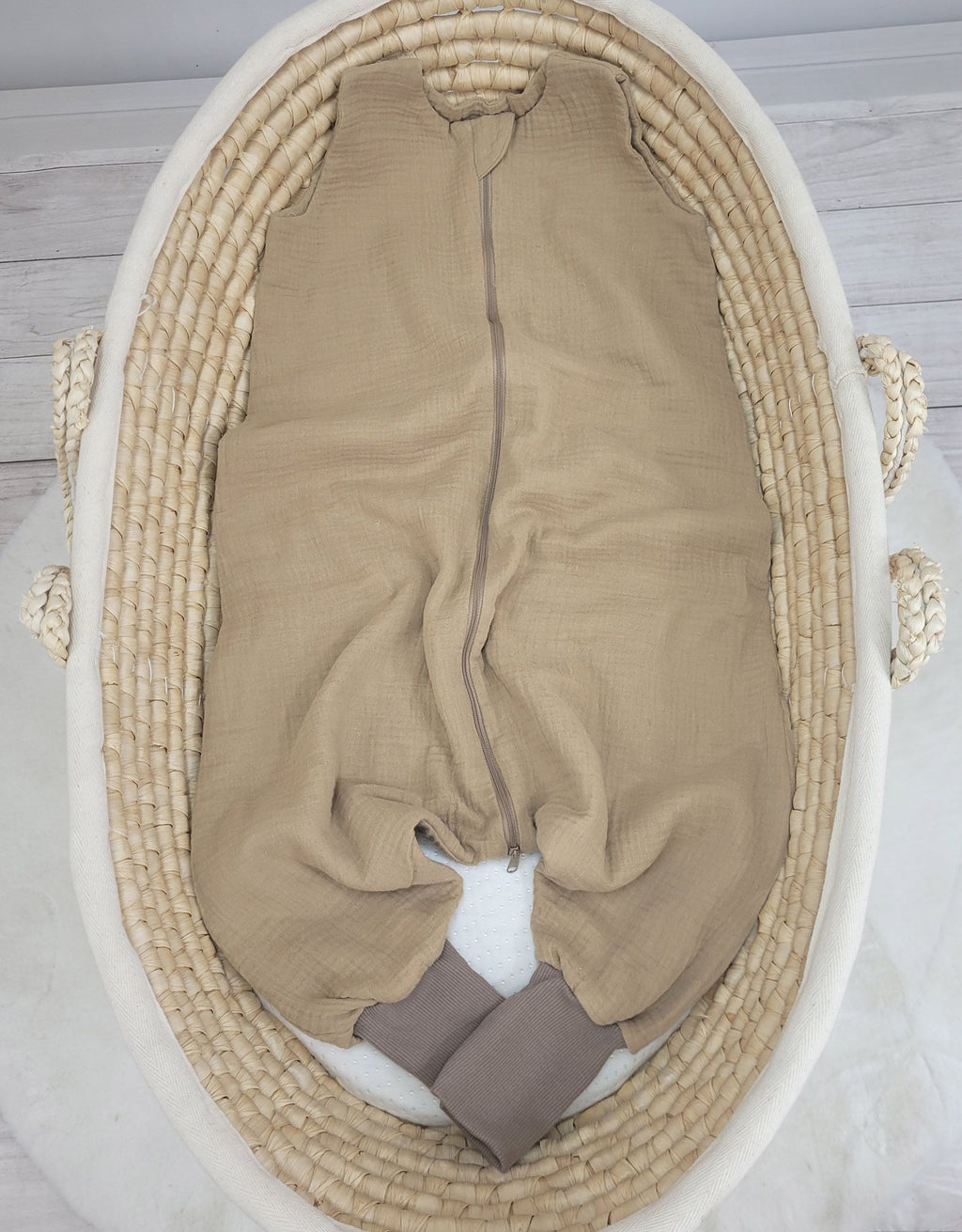 Muslin baby sleeping bag with legs XL 2-4 years for summer TOG 1.0 - camel