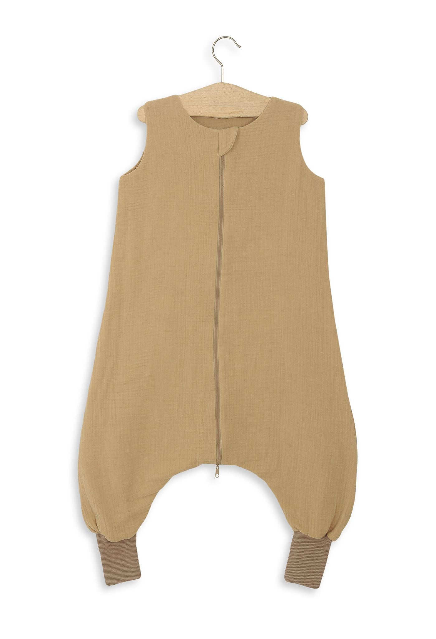 Muslin baby sleeping bag with legs XL 2-4 years for summer TOG 1.0 - camel