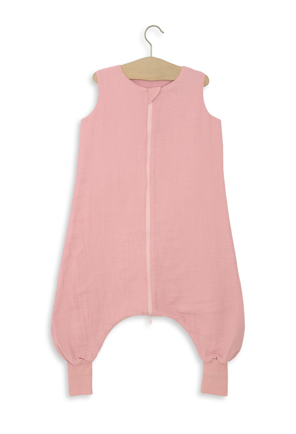 Muslin baby sleeping bag with legs XL 2-4 years for summer TOG 1.0 - pastel pink