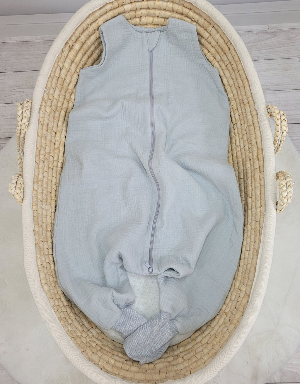 Muslin baby sleeping bag with legs XL 2-4 years for summer TOG 1.0 - grey