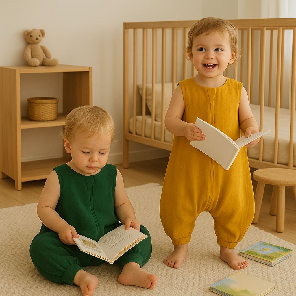 Muslin baby sleeping bag with legs XL 2-4 years for summer TOG 1.0 - honey yellow
