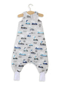 Cotton Baby Sleeping Bag  with legs Warm and Cozy L 9-24 months TOG 2.5 - gray rabbits