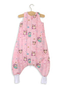 Cotton Baby Sleeping Bag  with legs Warm and Cozy L 9-24 months TOG 2.5 - pink owls