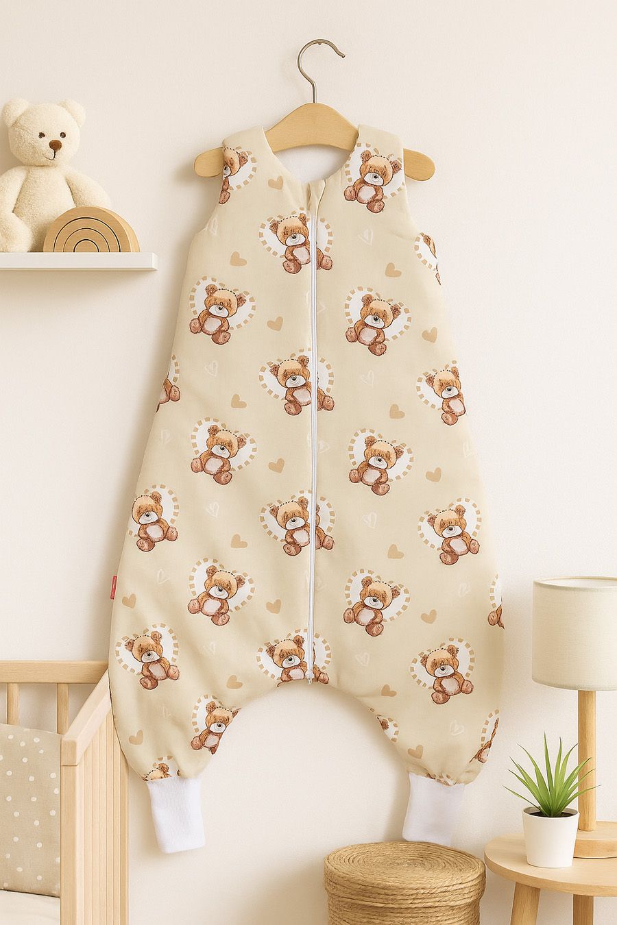 teddy schlafsack Baby-Schlafsack aus Baumwolle mit Beinen Warm und Kuschelig L 9-24 Mon – Tiny Thing