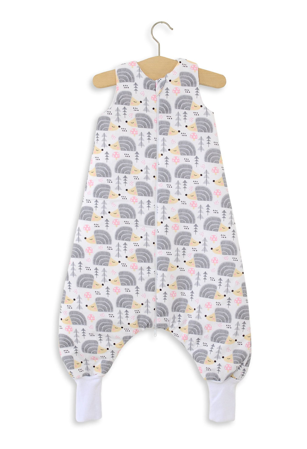 Cotton Baby Sleeping Bag  with legs Warm and Cozy L 9-24 months TOG 2.5 - grey hedgehogs