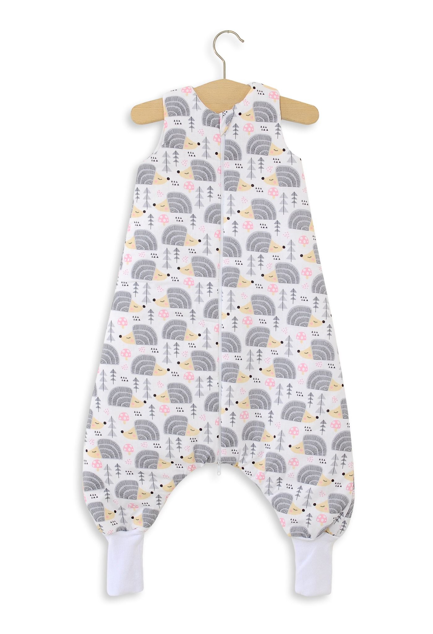 Cotton Baby Sleeping Bag  with legs Warm and Cozy L 9-24 months TOG 2.5 - grey hedgehogs