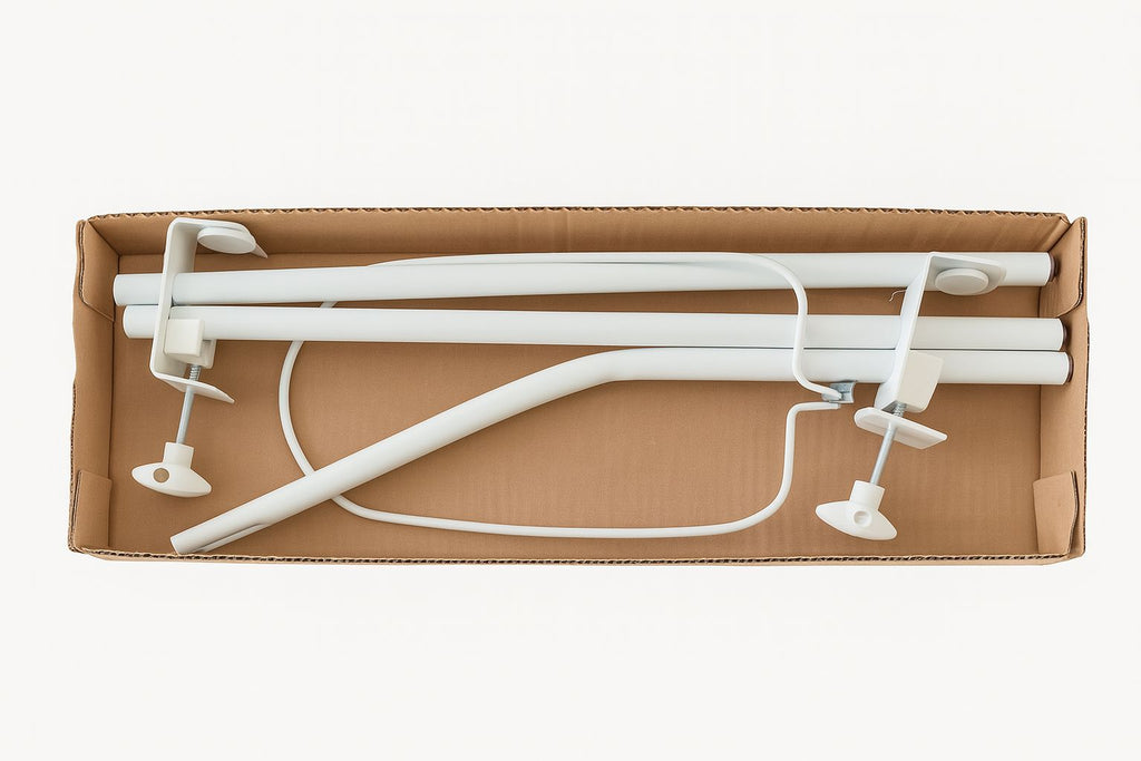 Canopy bar - three-piece, originally packaged in a cardboard pad and foil
