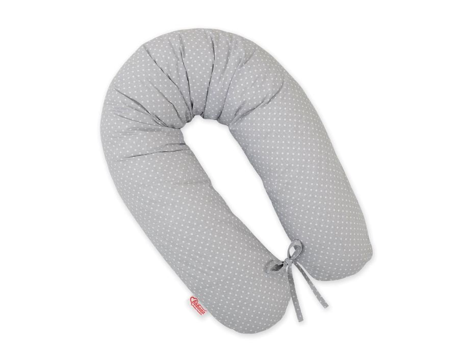 Cotton  pillowcase for pregnancy pillow Longer - Grey dots