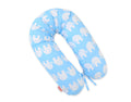 Cotton  pillowcase for pregnancy pillow Longer - Blue elephants