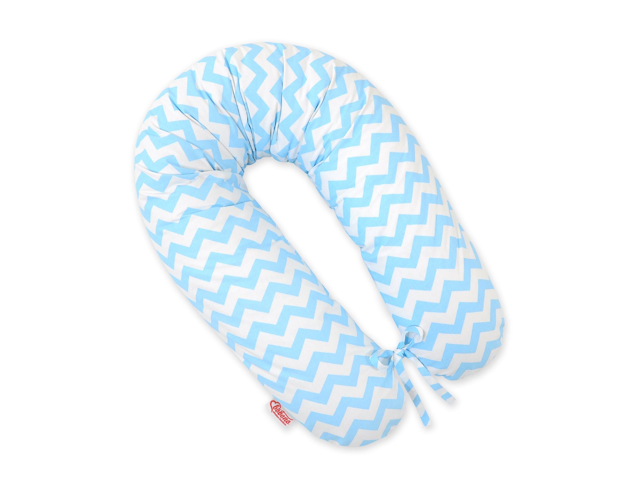 Cotton  pillowcase for pregnancy pillow Longer - Chevron blue