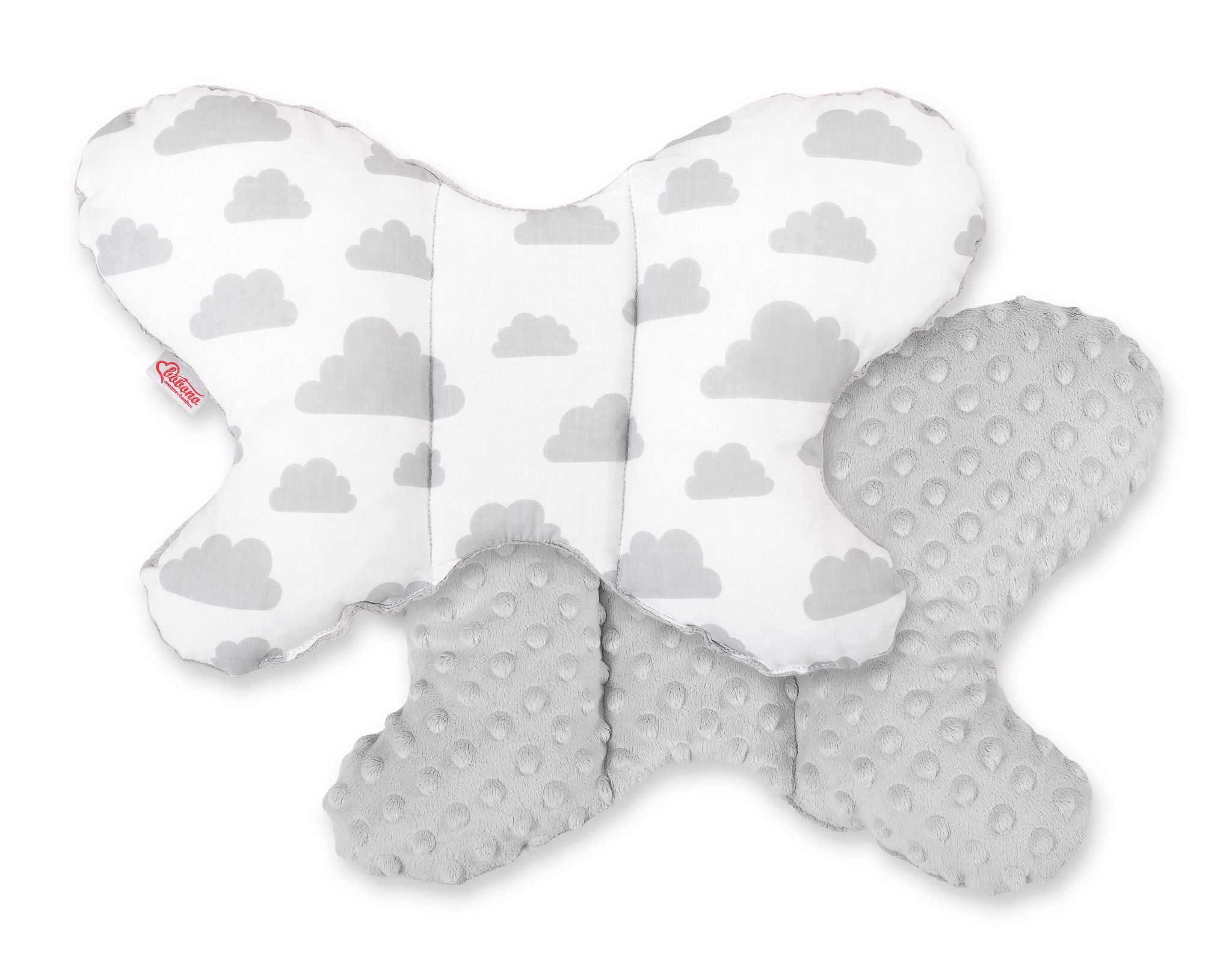 Double-sided anti shock cushion \"BUTTERFLY\" - clouds gray/gray