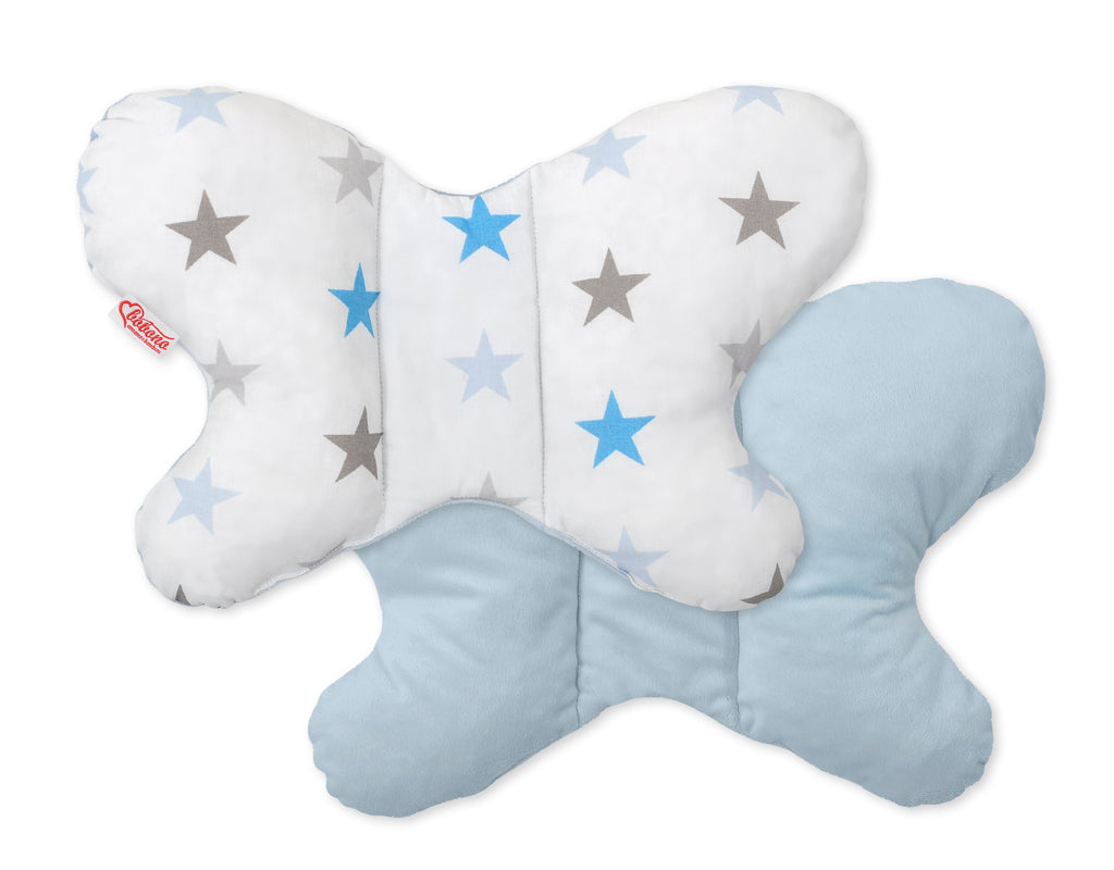 Double-sided anti shock cushion \"BUTTERFLY\" -  gray -blue stars