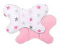 Double-sided anti shock cushion \"BUTTERFLY\" -  grey-pink stars/pink
