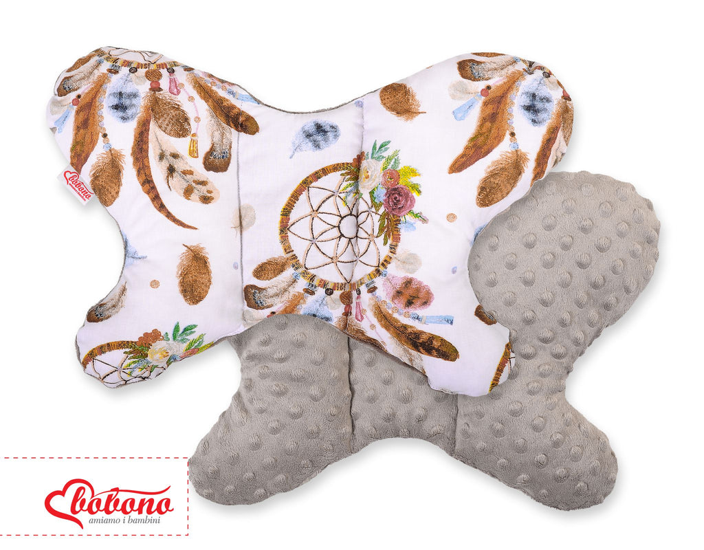 Double-sided anti shock cushion \"BUTTERFLY\" - dream catchers white