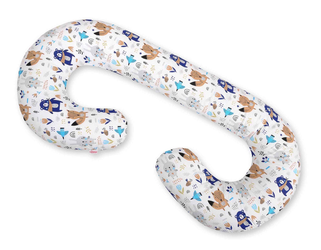 Cotton  pillowcase for pregnancy Pillow C - navy blue bears