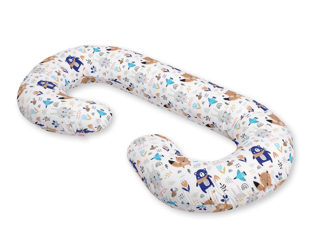 Cotton  pillowcase for pregnancy Pillow C - navy blue bears