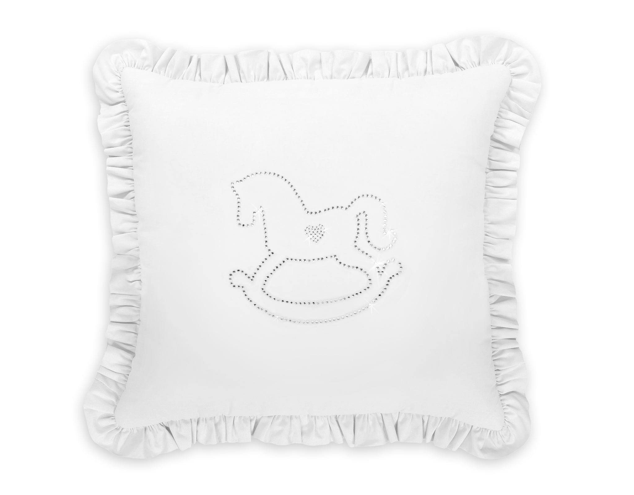 Decorative pillow with application - white