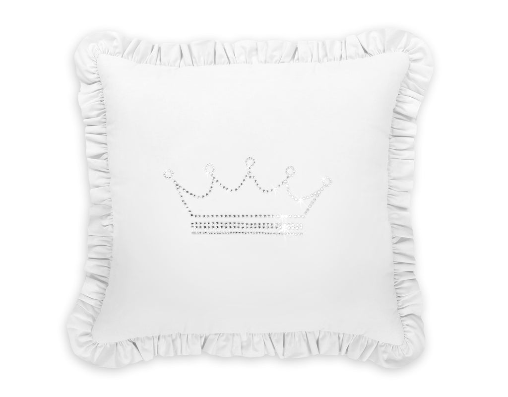 Decorative pillow with application - white