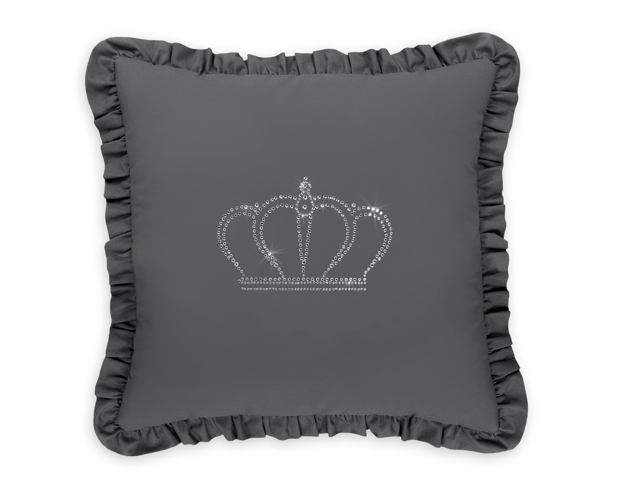 Decorative pillow with application - anthracite