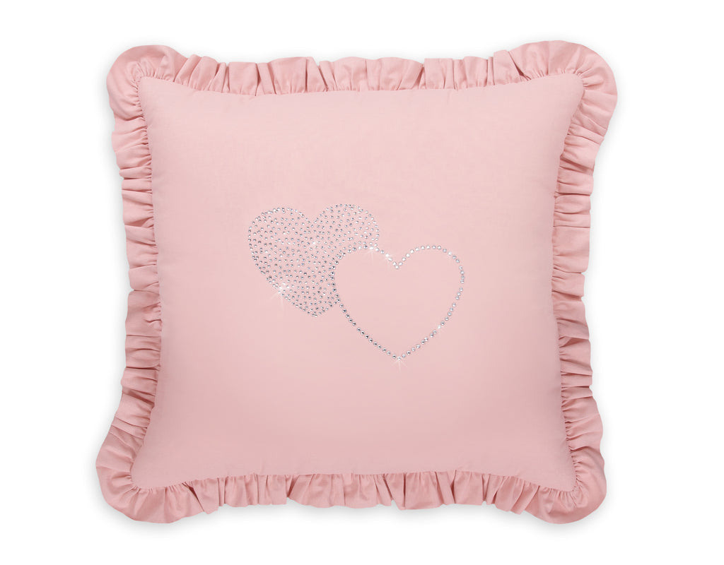 Decorative pillow with application - pastel pink