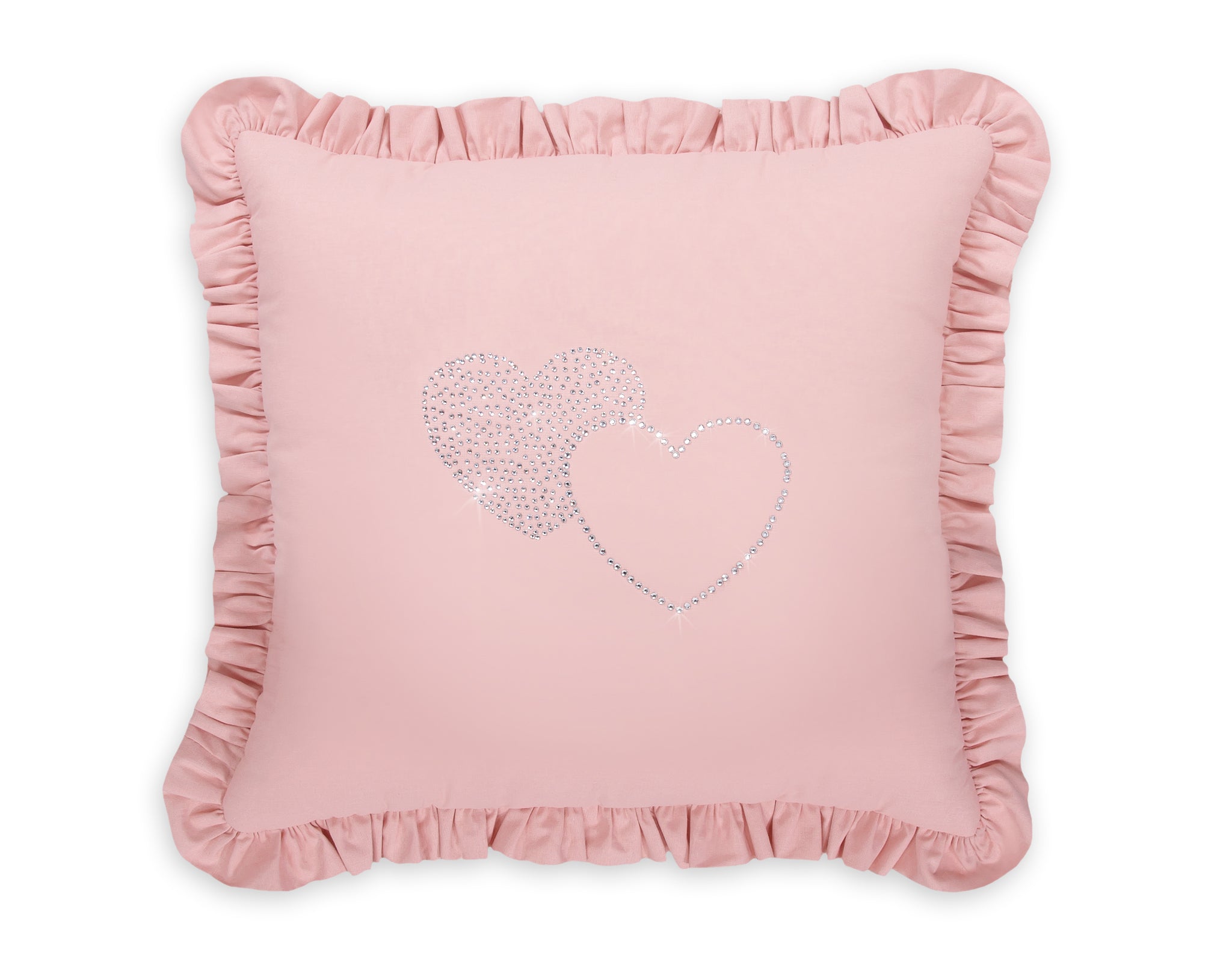 Decorative pillow with application - pastel pink