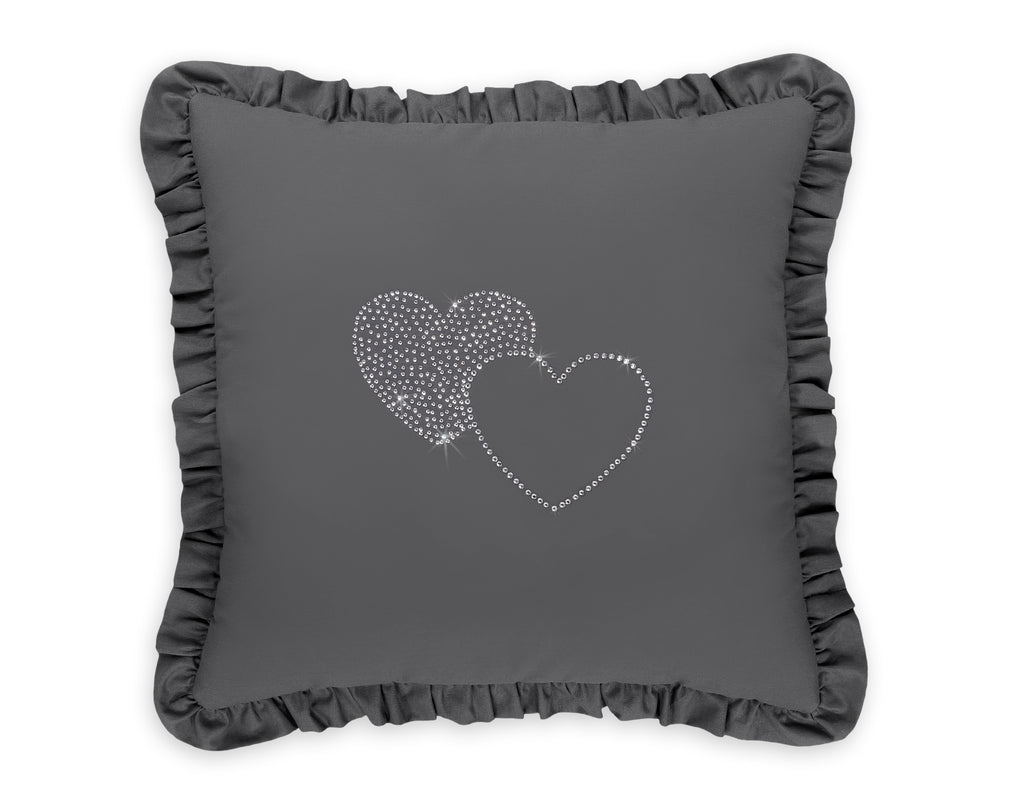 Decorative pillow with application - anthracite