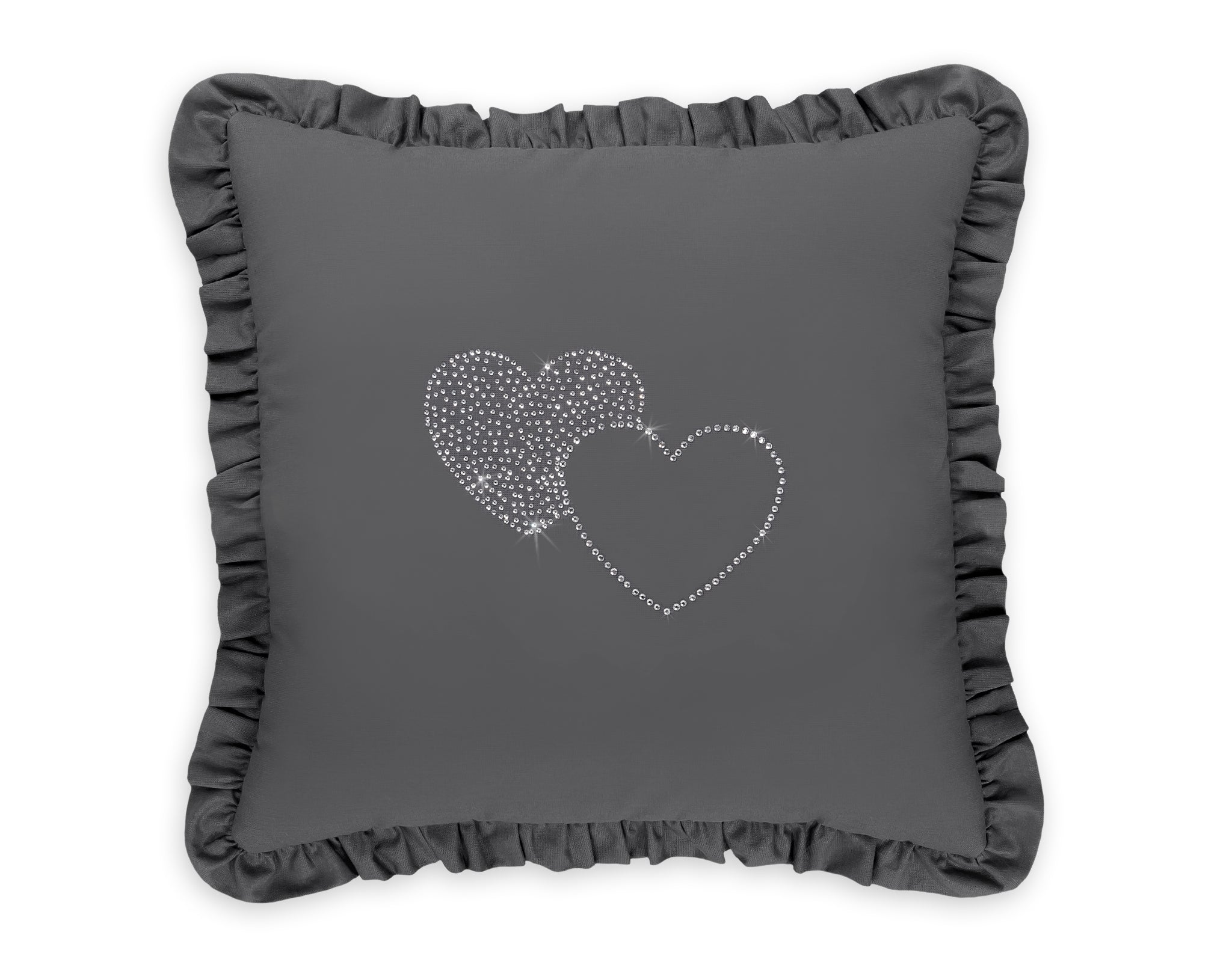 Decorative pillow with application - anthracite