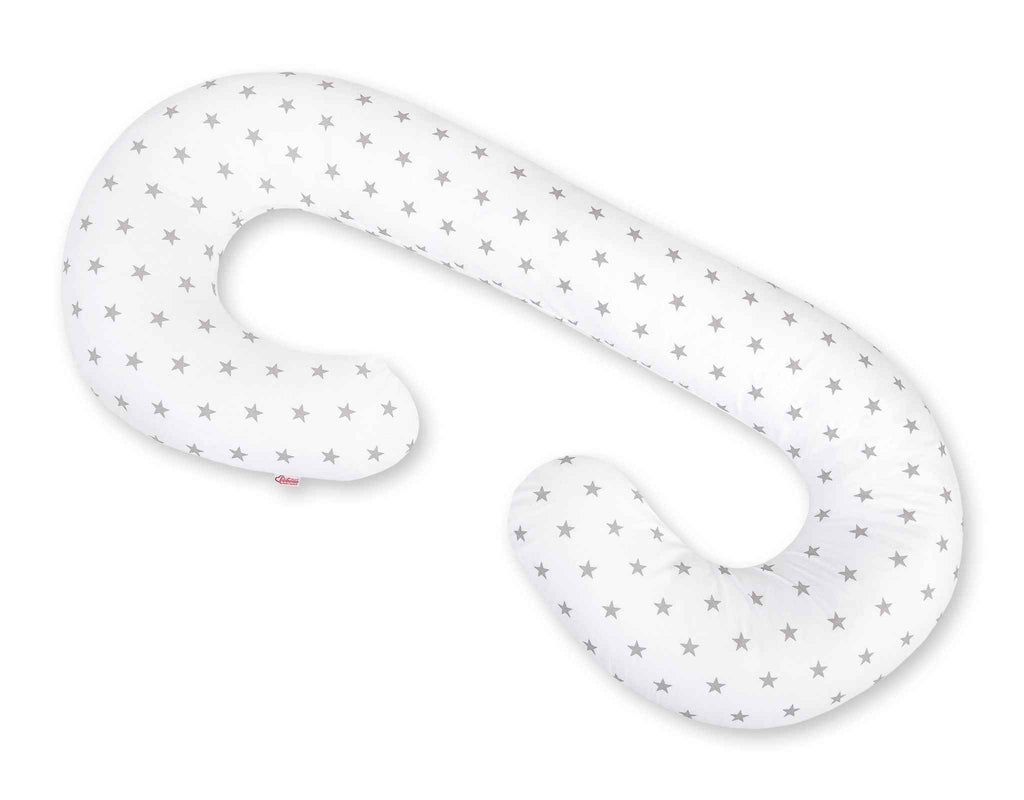 Cotton  pillowcase for pregnancy Pillow C - white with grey stars