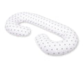 Maternity Support Pillow C, removable pillowcase - white with grey stars