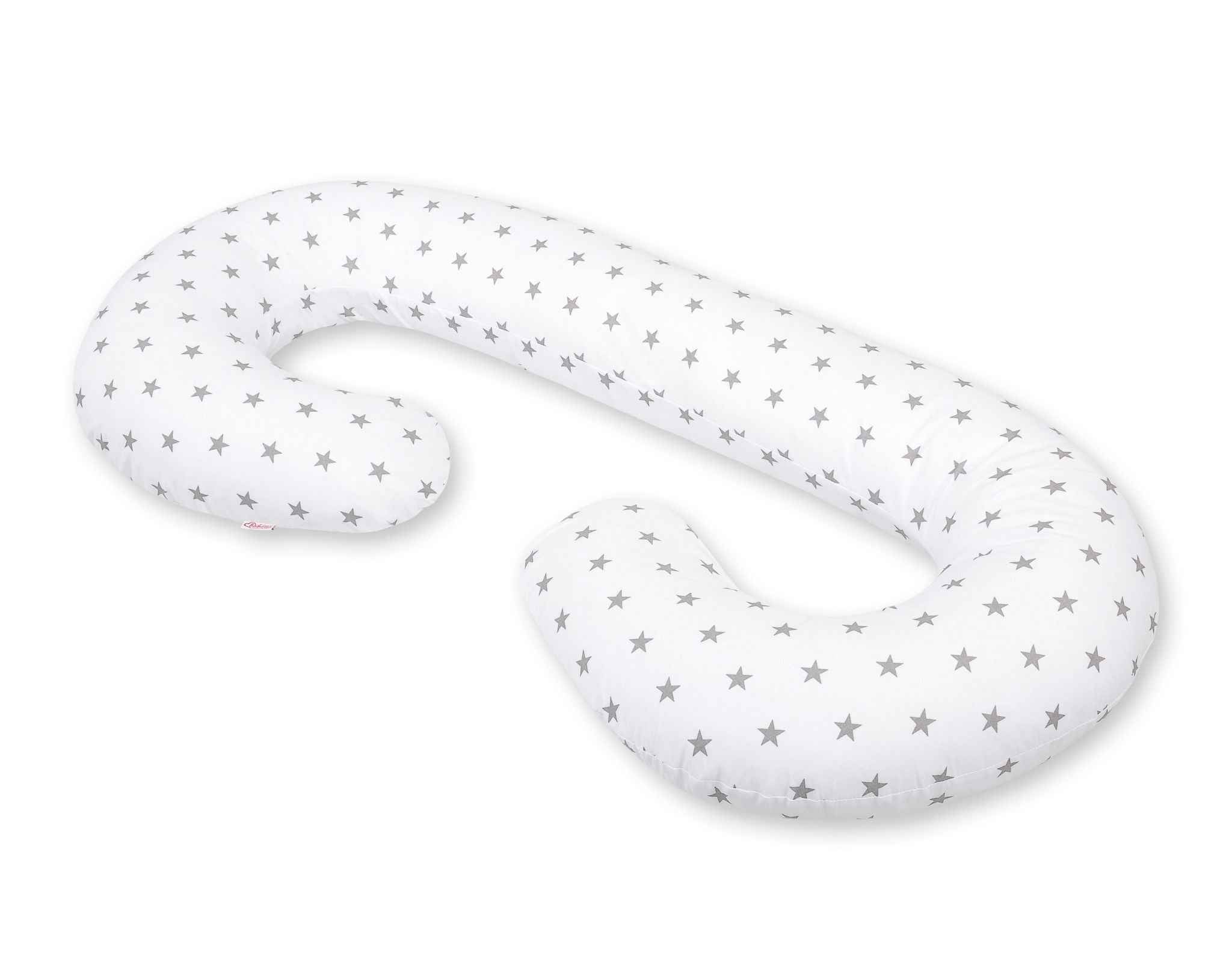 Cotton  pillowcase for pregnancy Pillow C - white with grey stars