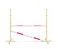 Jumping obstacle for Hobby Horse 160 cm, h-120 cm, with two bars - light pink and pink