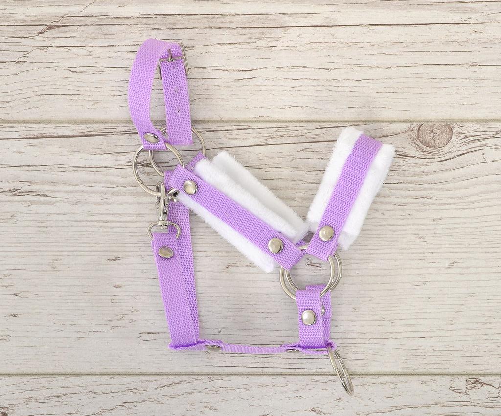 The adjustable halter for Hobby Horse A3 - purple with white furry