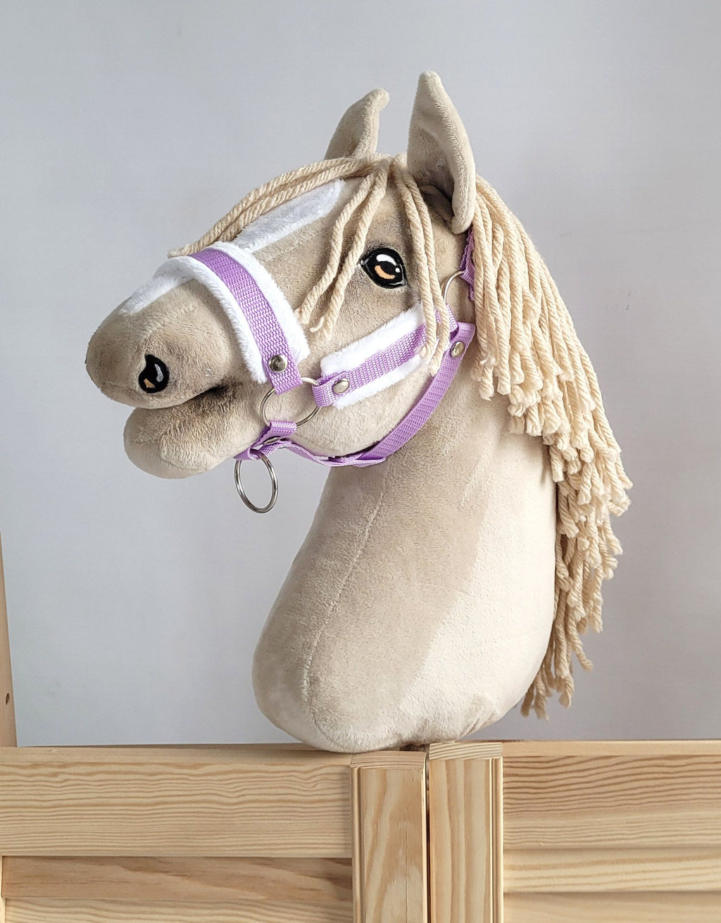 The adjustable halter for Hobby Horse A3 - purple with white furry