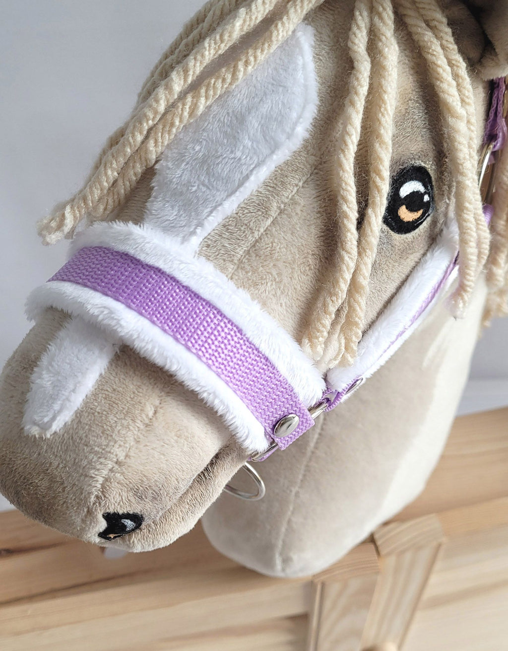The adjustable halter for Hobby Horse A3 - purple with white furry