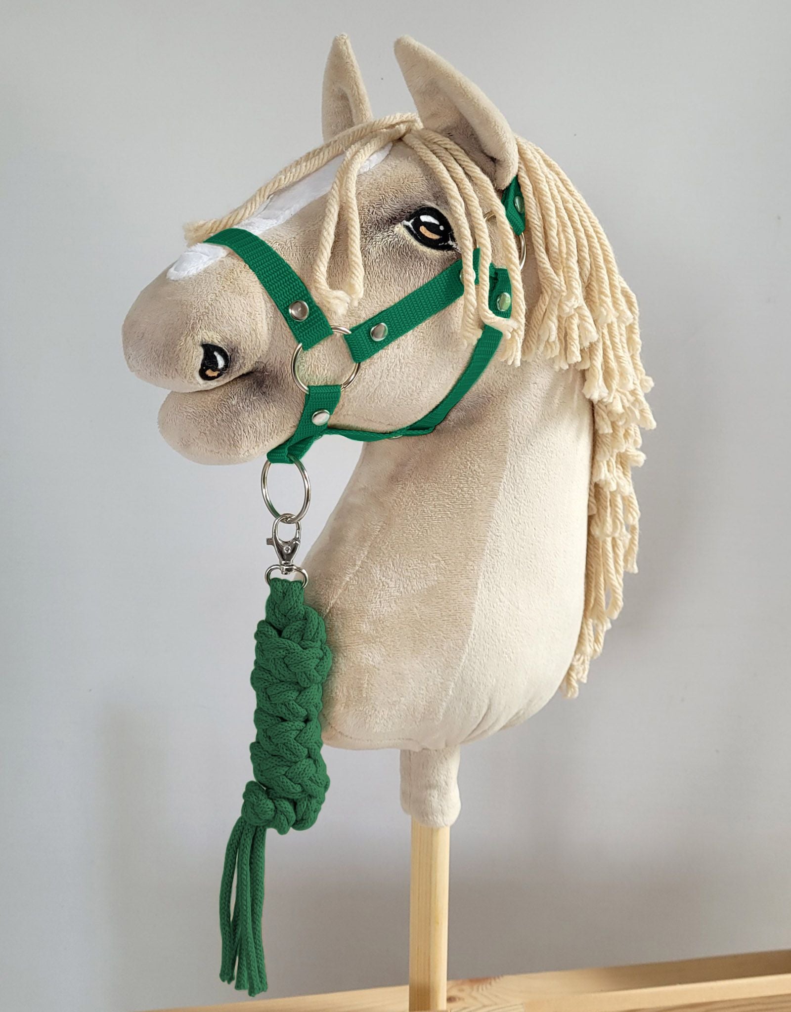Tether for Hobby Horse made of double-twine cord - green