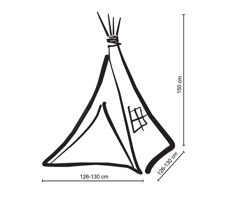 Teepee tent for kids + decorative feathers - Grey checkered- pink