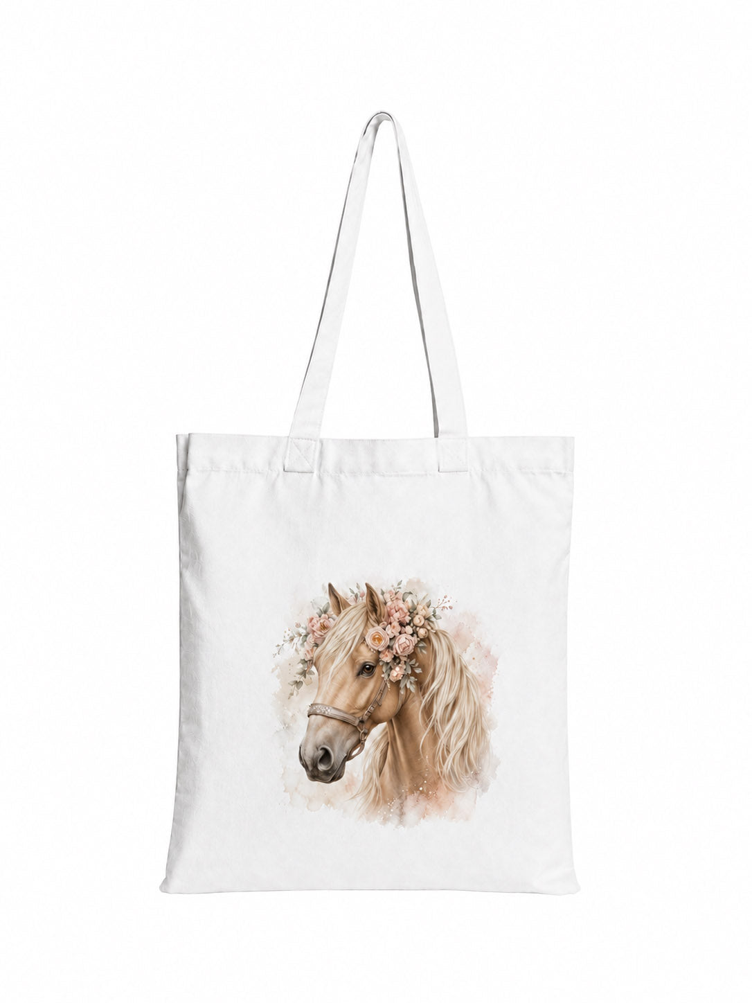 Cotton Tote Bag with Palomino Horse Print – 38 × 42 cm