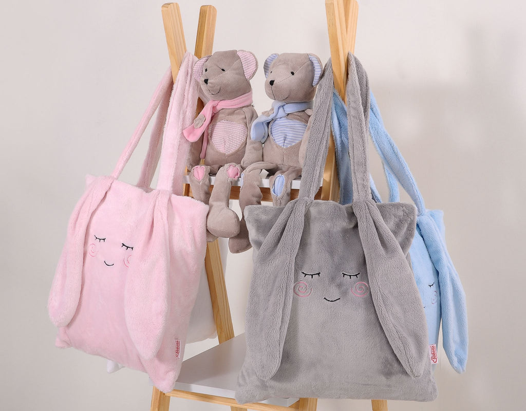 Children's shoulder bag with bunny ears - blue