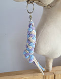 Tether for Hobby Horse made of double-twine cord - purple/blue/light beige