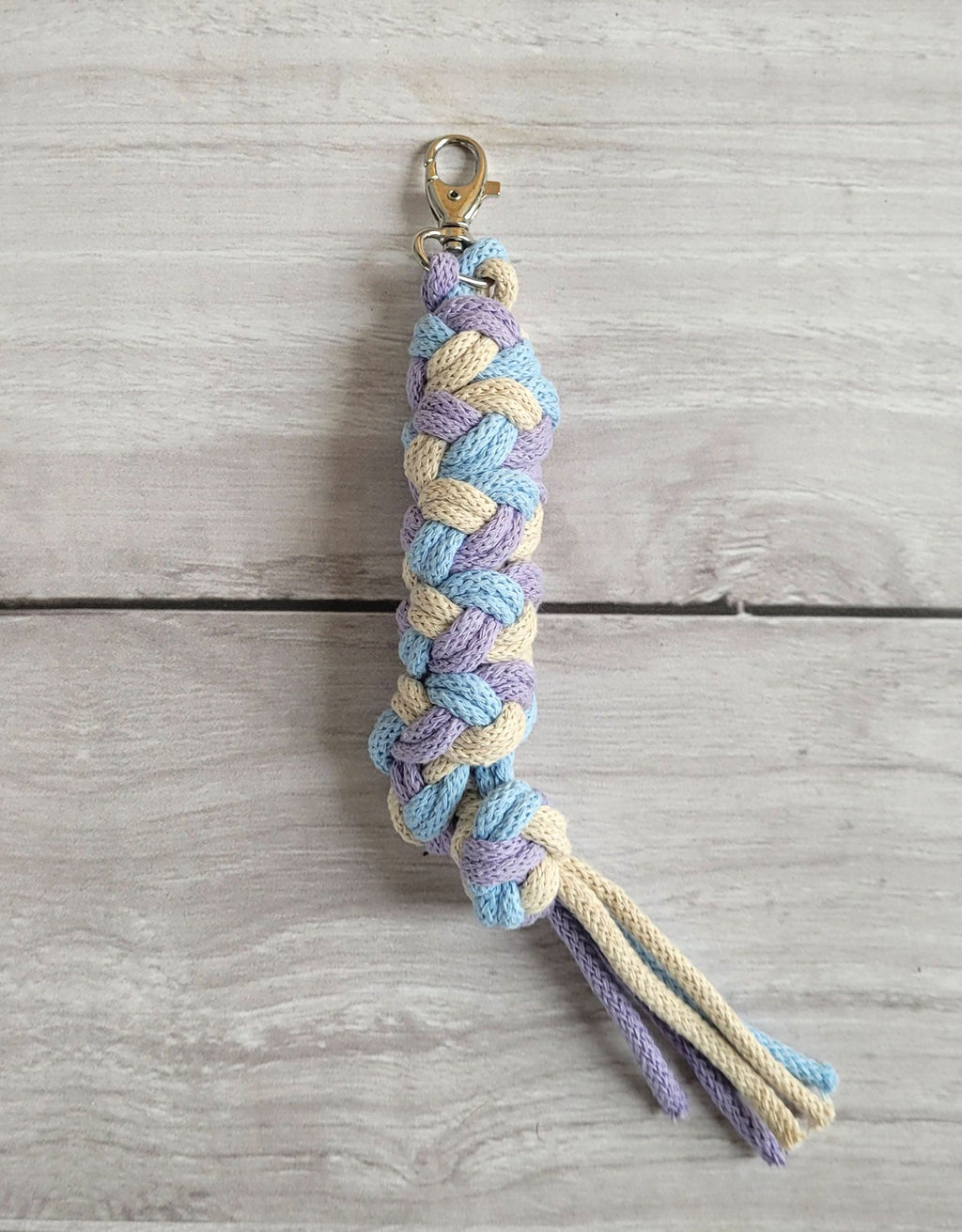 Tether for Hobby Horse made of double-twine cord - purple/blue/light beige