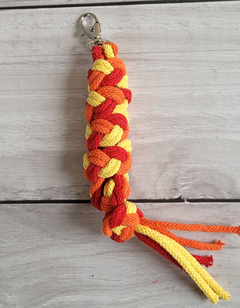 Tether for Hobby Horse made of double-twine cord - red/orange/yellow
