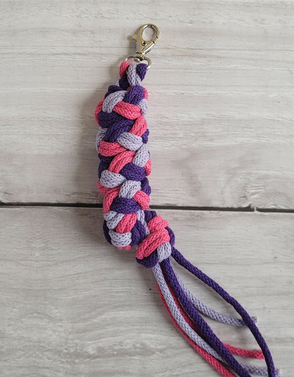 Tether for Hobby Horse made of double-twine cord - dunkelrosa/violett/dunkellila