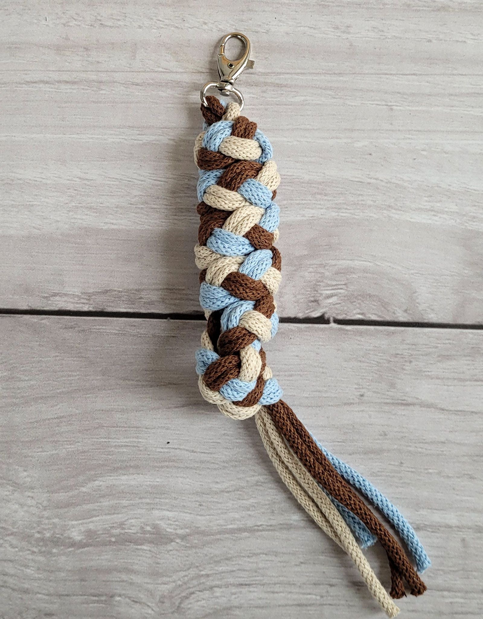 Tether for Hobby Horse made of double - blue/light beige/brown