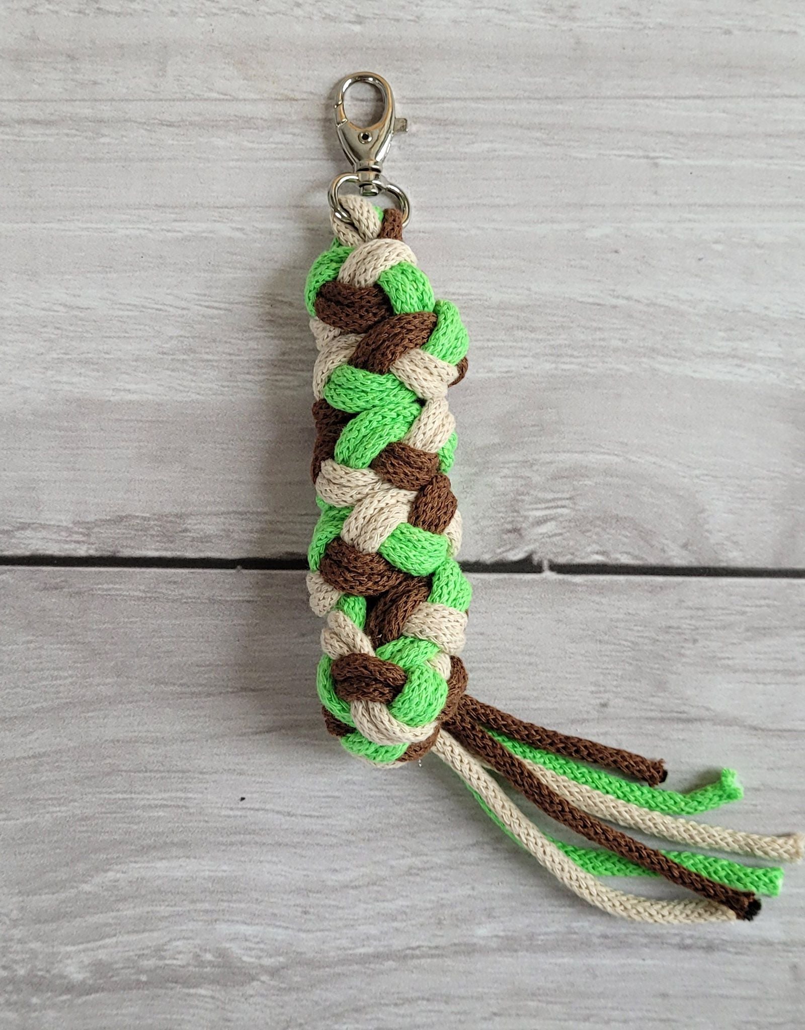 Tether for Hobby Horse made of double - hellgrün/braun/hellbeige