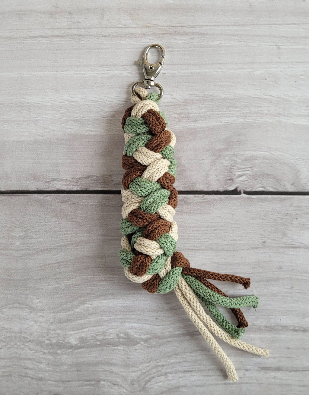 Tether for Hobby Horse made of double - pistachio/brown/light beige