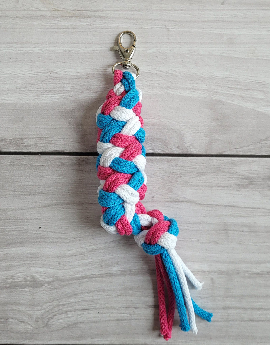 Tether for Hobby Horse made of double - dark pink/turquoise/white